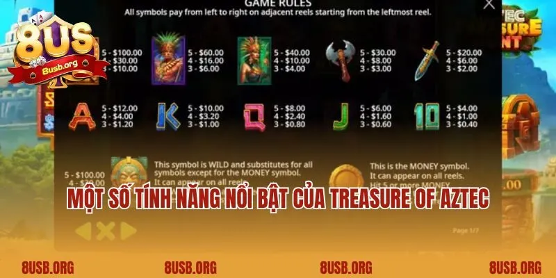 Một số tính năng nổi bật của Treasures of Aztec